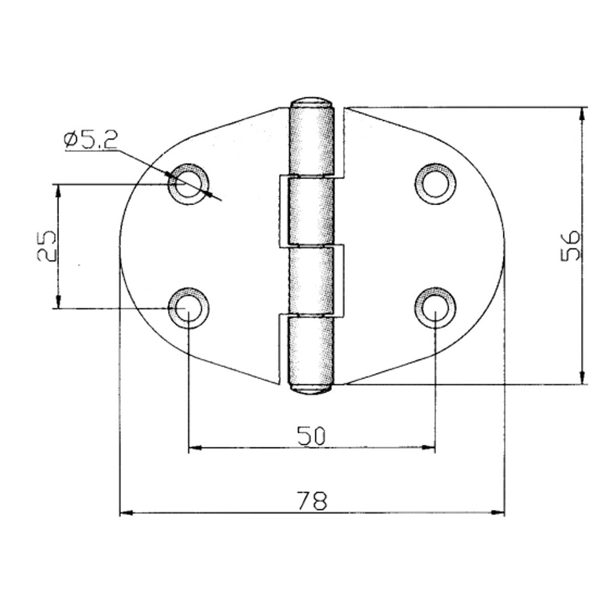 Bisagra Trem de acero inoxidable 78x56 mm