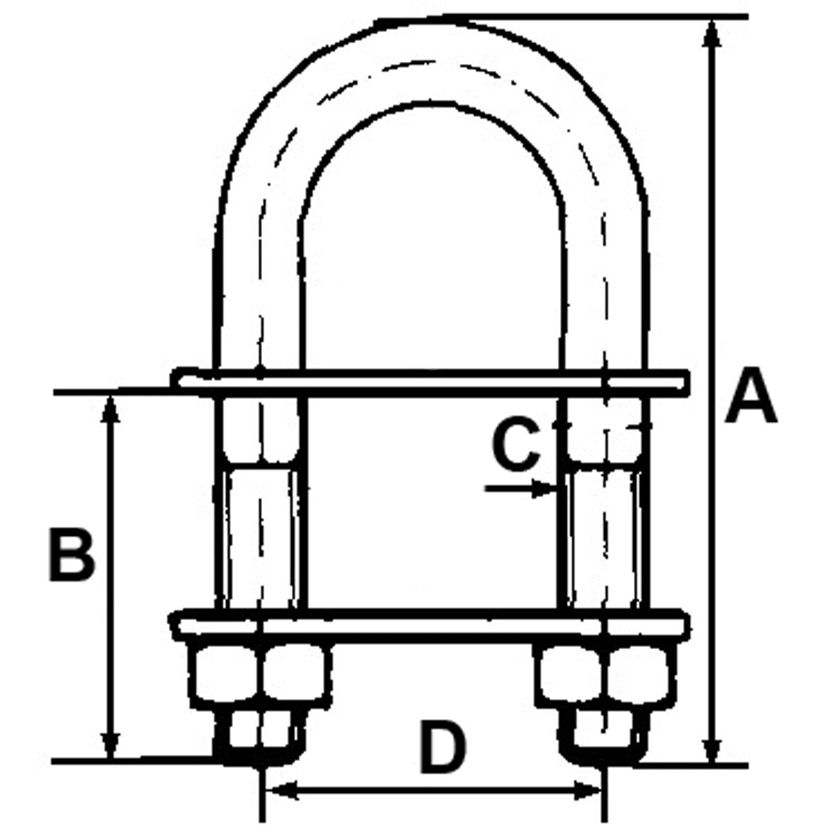 Trem U-Bügel mit konischen Anschlüssen, Länge 134 mm