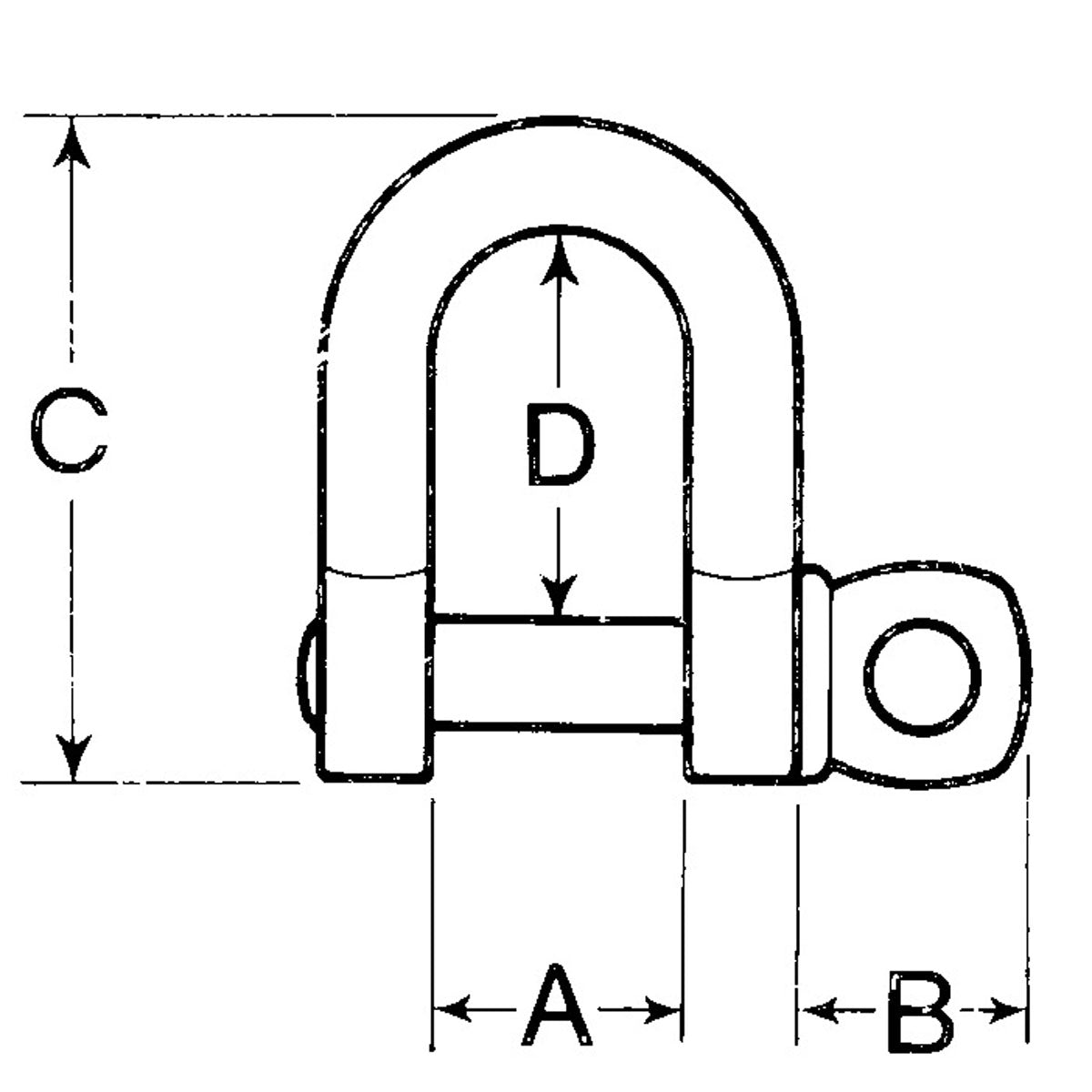 Trem Grillo mit unverlierbarem Stift aus Edelstahl AISI 316, Durchmesser 10 mm - 5 Stück.