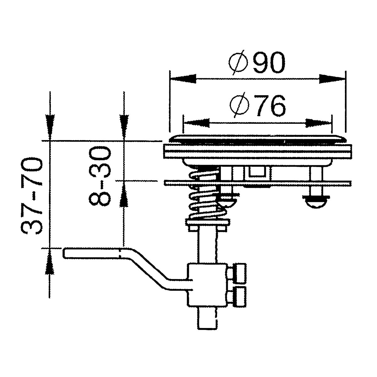 Trem Elevar y cerrar trampilla diámetro 90 mm