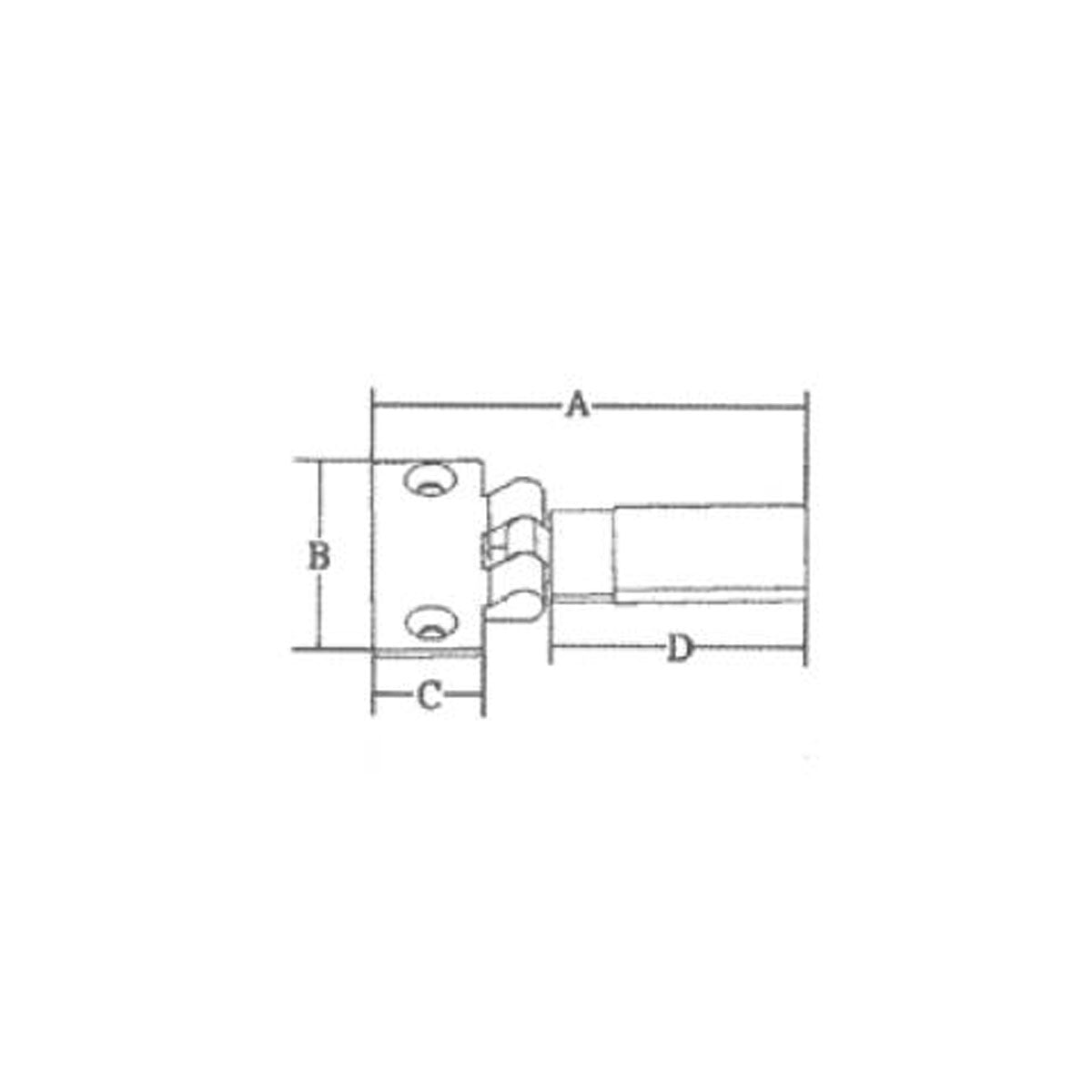 Trem Tope para puertas y ventanas Peso Kg 0,09 A mm 73 B mm 48 C mm 19 D mm 40