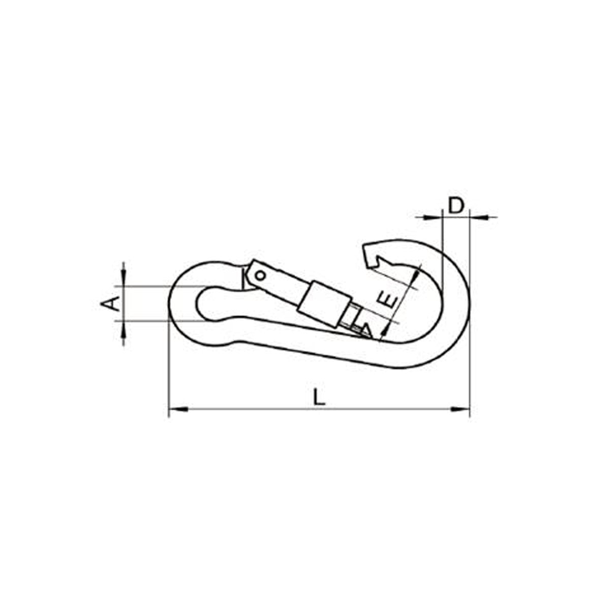 Trem Karabiner mit Öse und Schraubverschluss 60 mm - 10 Stück.