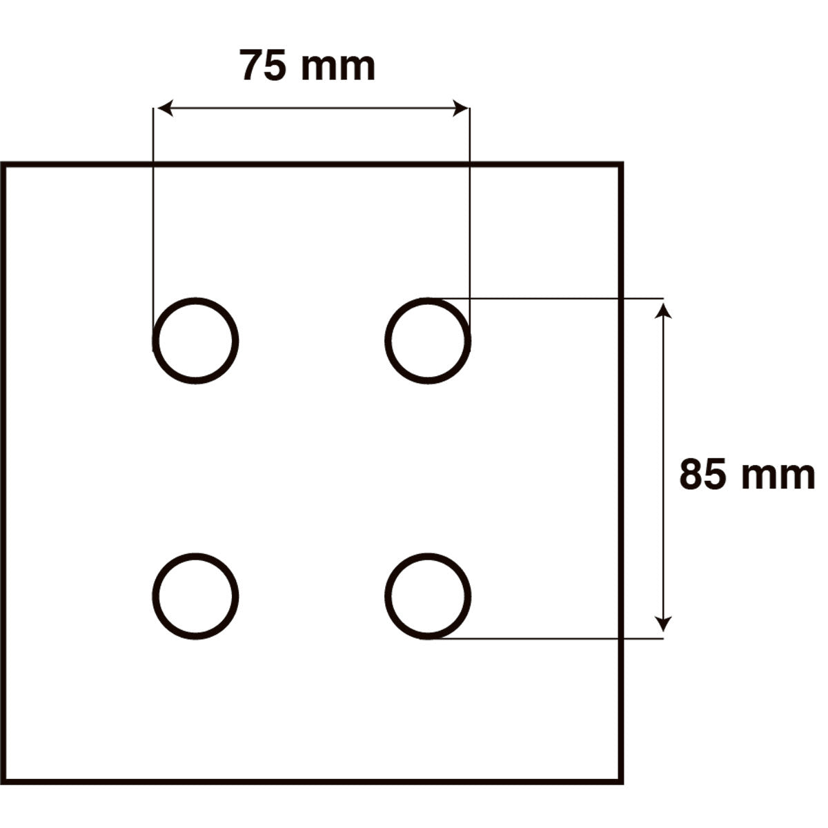 Trem Portacañas extraíble Agujero d. mm 40 Agujero d. mm 40 Base mm 100x75 mm 210