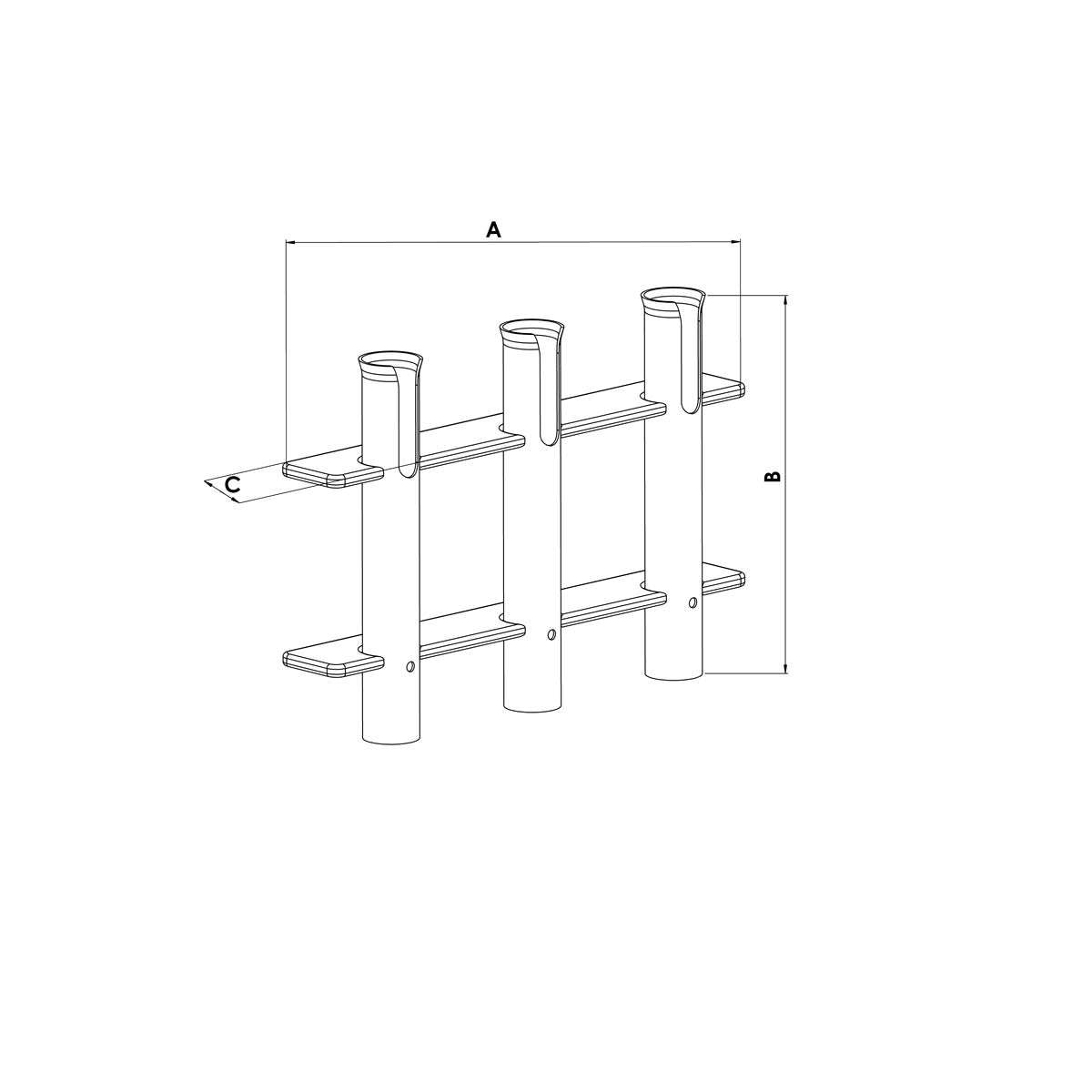 Trem Wandmontierter Rutenhalter - 2 Ruten