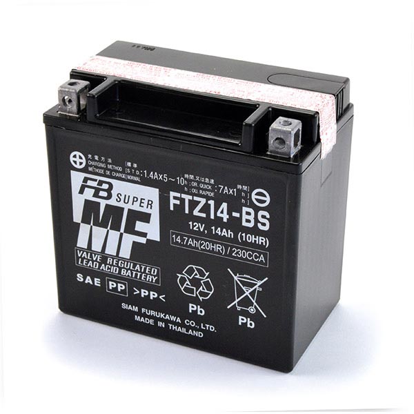 Furukawa FTZ14BS 12V-14Ah Motorradbatterie (versiegelt, inklusive Säure)