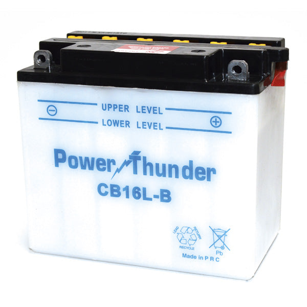 Batería de motocicleta Power Thunder YB16L-B 12V/19Ah sin ácido incluido