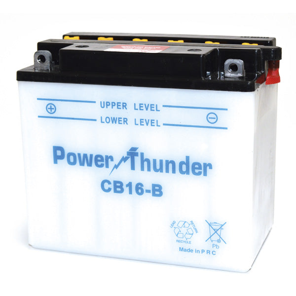 Batería de motocicleta Power Thunder YB16-B 12V/19Ah sin ácido incluido