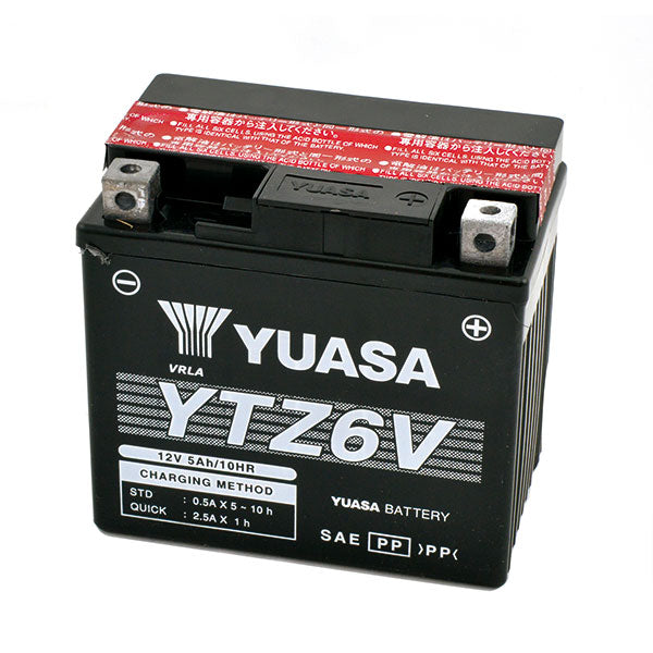 YUASA YTZ6V Motorradbatterie (versiegelt, Säure enthalten) 12V/5,3Ah