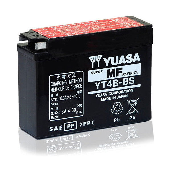 YUASA YT4B-BS Motorradbatterie (versiegelt, Säure enthalten) 12V/2,3Ah
