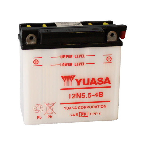 YUASA 12N5.5-4B 12V/6Ah Motorradbatterie (ohne Säure)