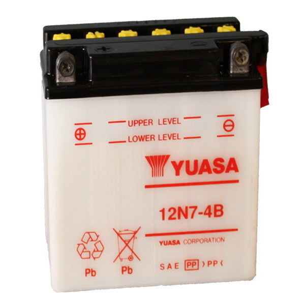 Batería de motocicleta YUASA 12N7-4B 12V/7Ah sin ácido incluido