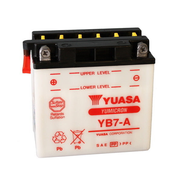 Batería de motocicleta YUASA YB7-A 12V/8Ah sin ácido incluido