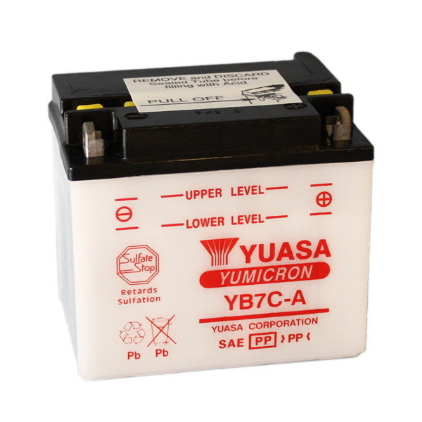 Batteria Moto YUASA Yb7C-A 12V/8Ah senza acido a corredo
