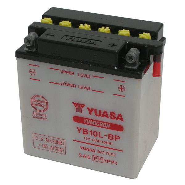 Batteria Moto YUASA YB10L-Bp 12V/12Ah senza acido a corredo