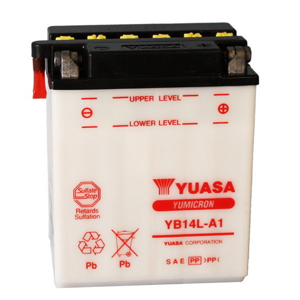 YUASA YB14L-A1 12V/14Ah Motorradbatterie (ohne Säure)