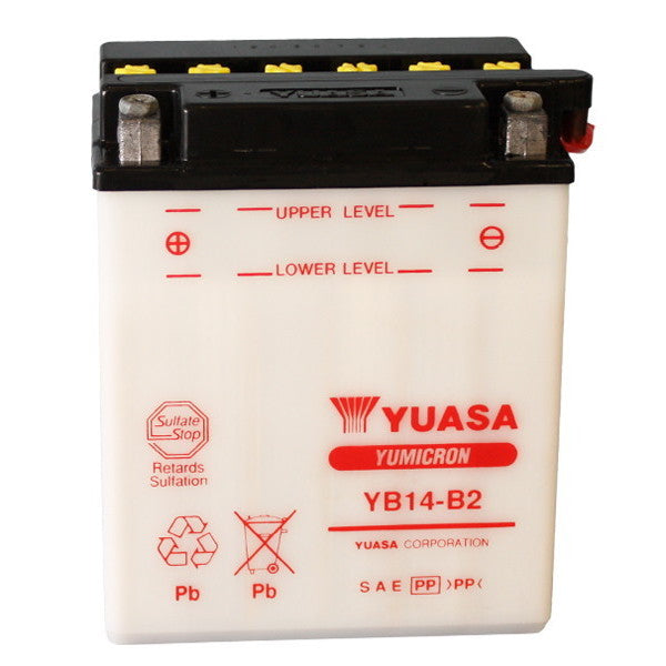 YUASA YB14-B2 12V/14Ah Motorradbatterie (ohne Säure)