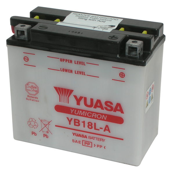 Batteria Moto YUASA YB18L-A 12V/18Ah senza acido a corredo