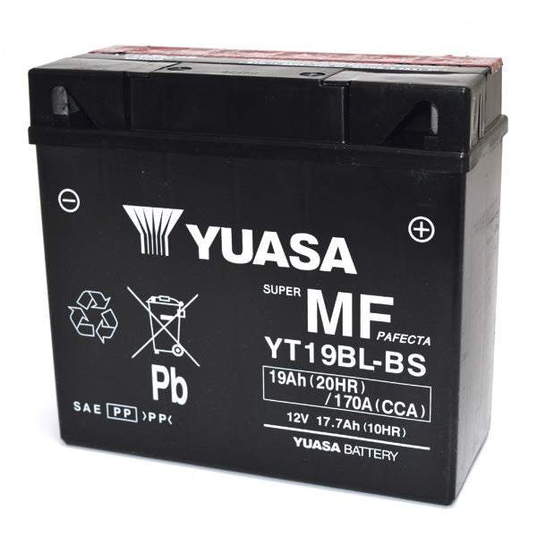 Batería de motocicleta YUASA YT19Bl-BS (sellada con ácido incluido) 12 V/18 Ah