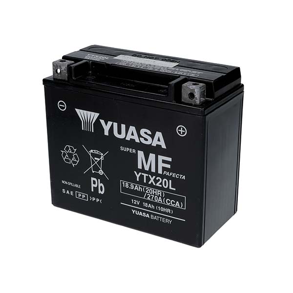 Batería para motocicleta YUASA YTX20L (sellada y activada, sellada de fábrica) 12 V/18 Ah
