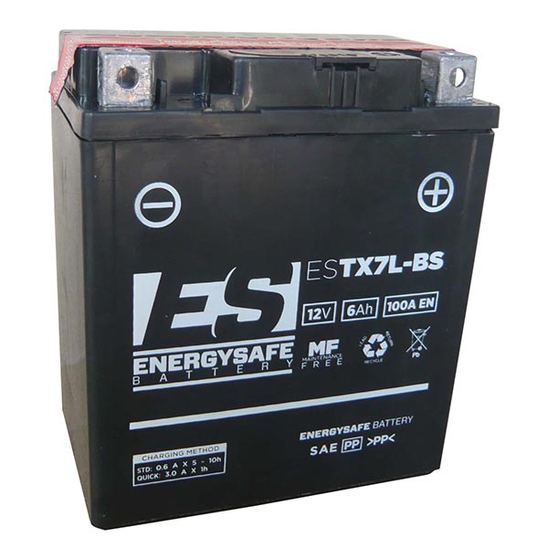 Batería para motocicleta Energysafe ESTX7L-BS (sellada con ácido incluido) 12 V/6 Ah