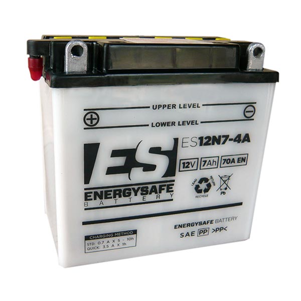 Batería de motocicleta Energysafe ES12N7-4A 12V/7Ah sin ácido incluido