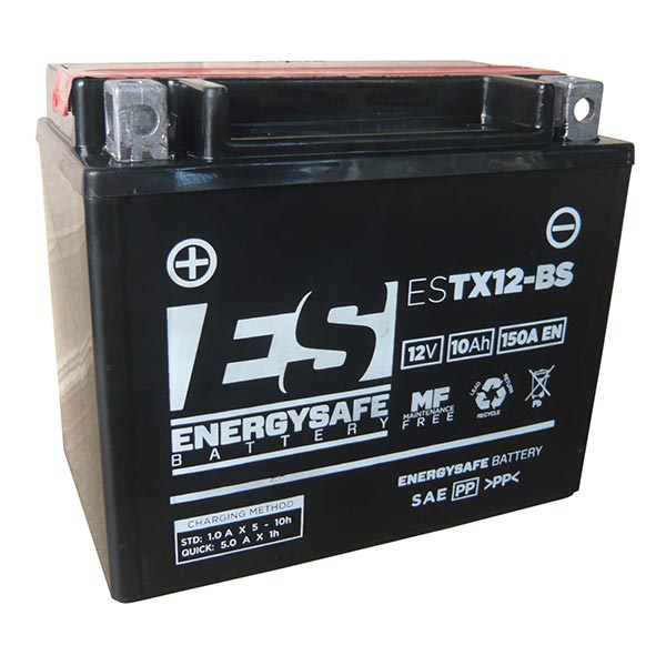 Batería para motocicleta Energysafe ESTX12-BS (sellada con ácido incluido) 12 V/10 Ah