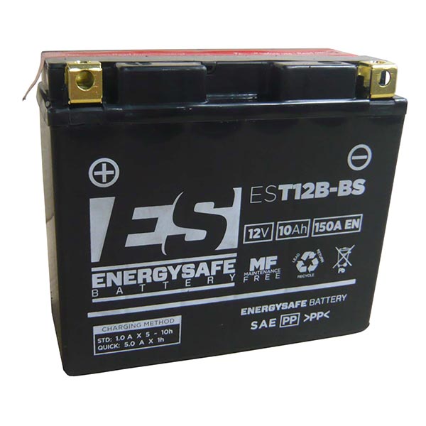 Batería para motocicleta Energysafe EST12B-BS (sellada con ácido incluido) 12 V/10 Ah