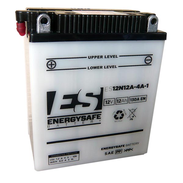 Energysafe ES12N12A-4A1 12V/12A Motorradbatterie (ohne Säure)