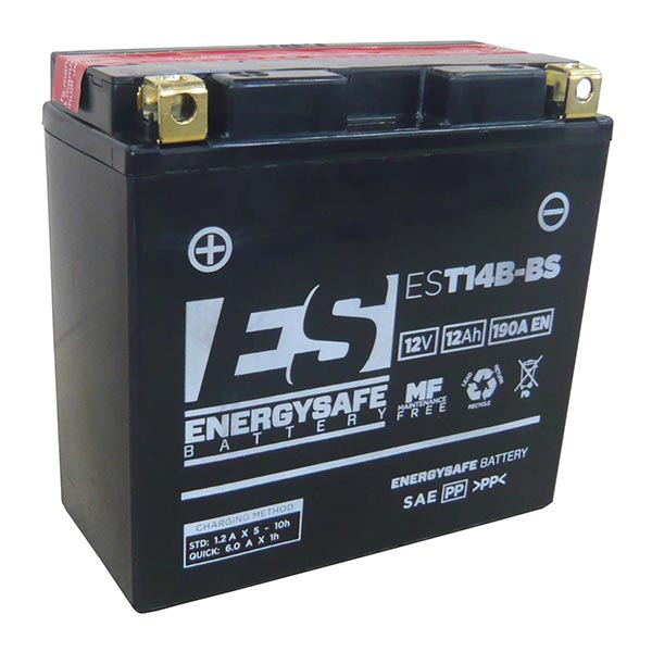 Batería para motocicleta Energysafe EST14B-BS (sellada con ácido incluido) 12 V/12 Ah