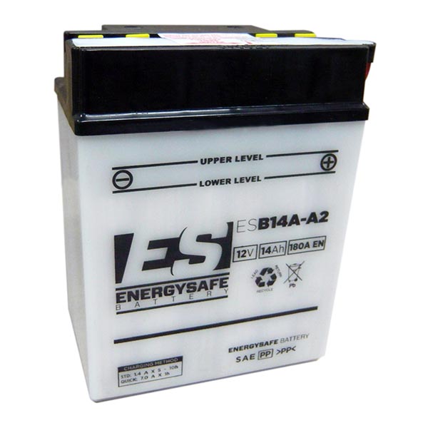 Batería de motocicleta Energysafe ESB14A-A2 12V/14Ah sin ácido incluido