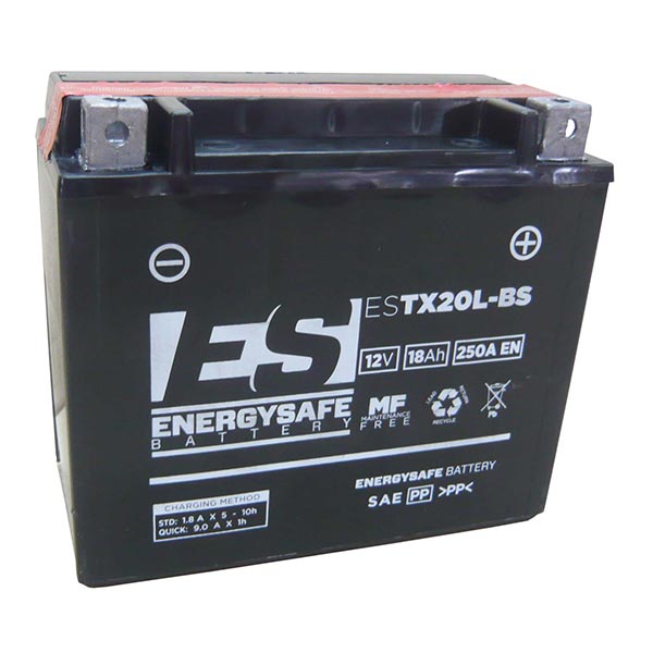 Batería para motocicleta Energysafe ESTX20L-BS (sellada con ácido incluido) 12 V/18 Ah