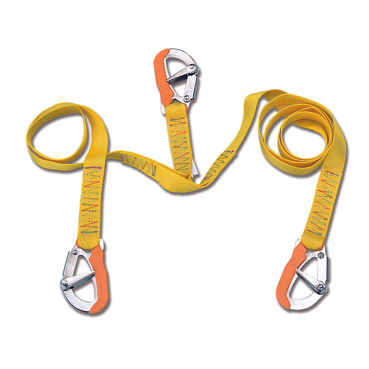 Trem Static safety belt umbilical cord + 3 carabiners 2 m.