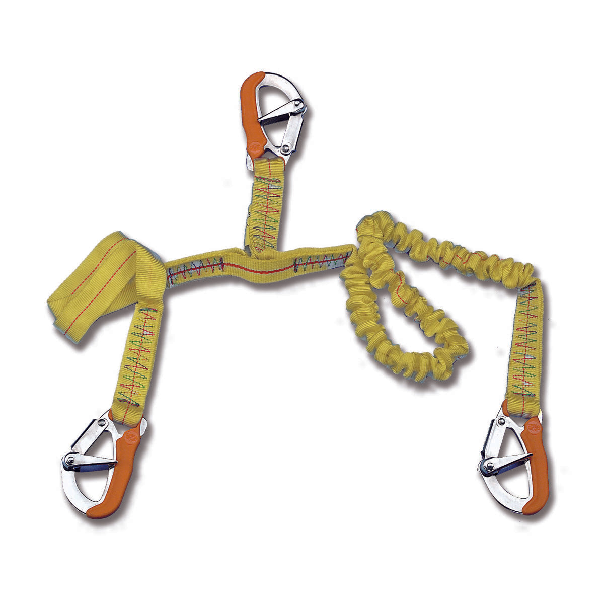 Trem Static safety belt umbilical cord + 3 carabiners 1 m.