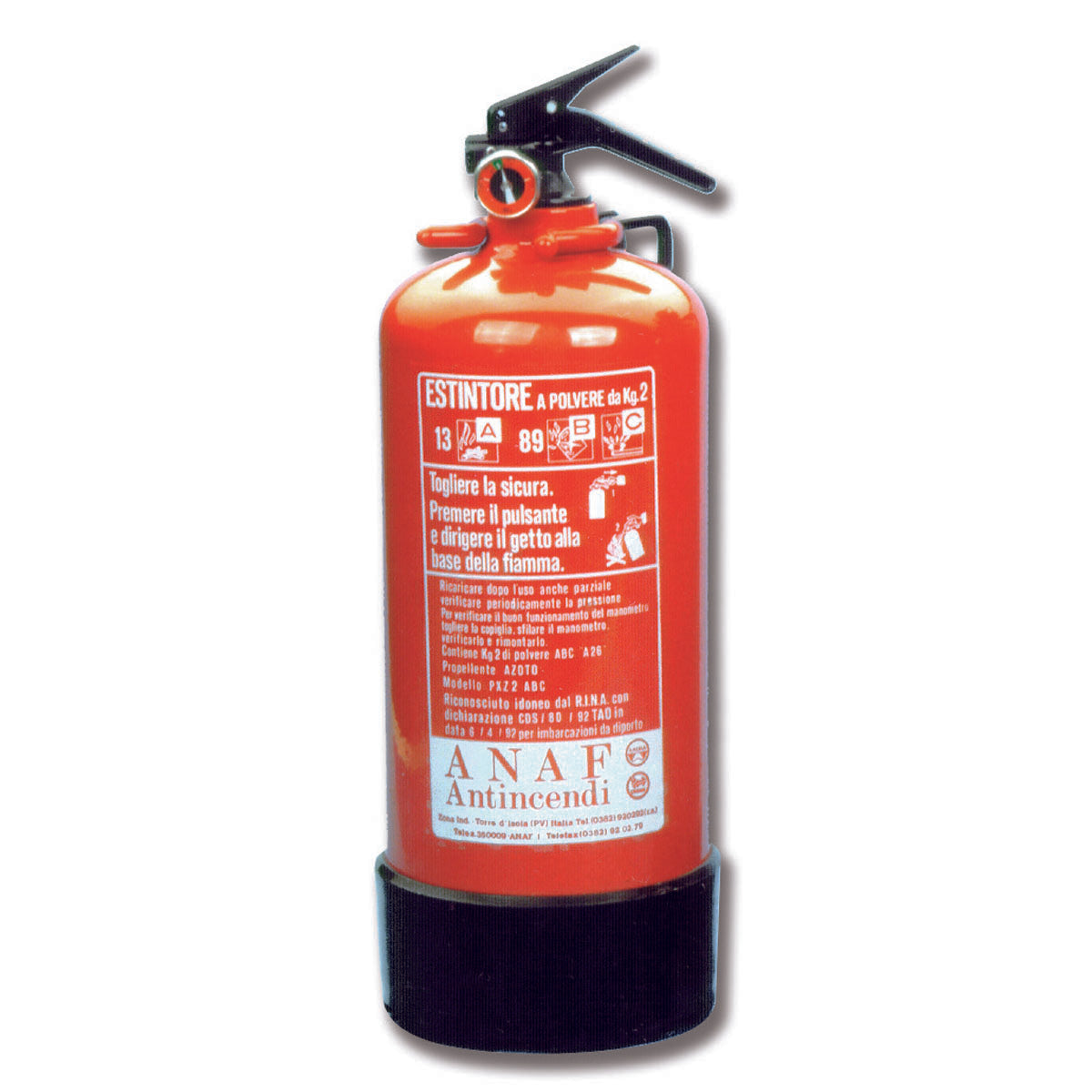 Trem MED-PED approved fire extinguisher complete with pressure gauge