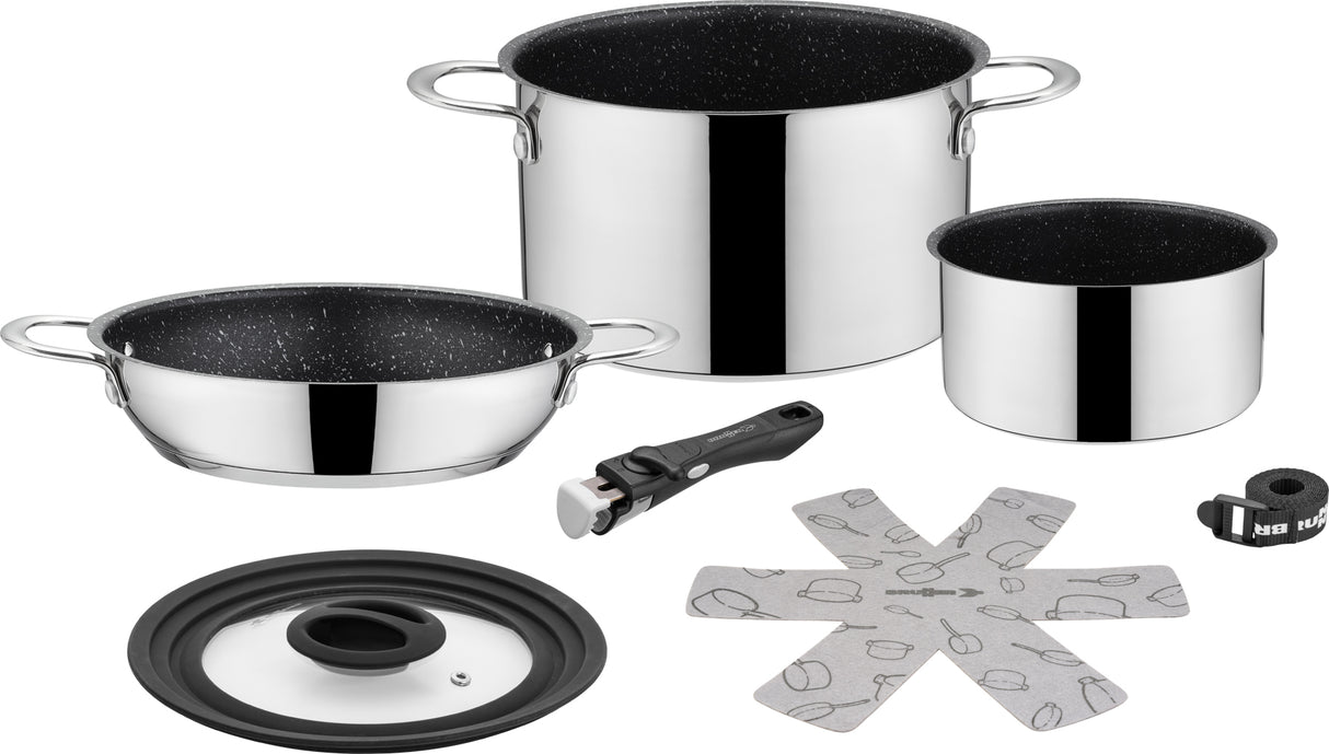 Juego de utensilios de cocina para camping al vacío Brunner Popote Academy 5+1, diámetro 20