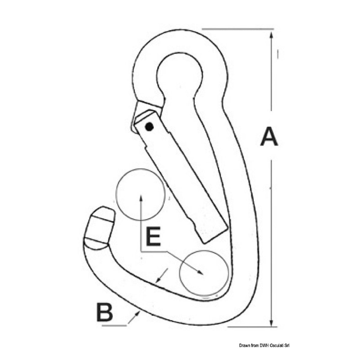 Osculati Edelstahl-Karabiner mit großer Öffnung 10-23 mm 09.177.06