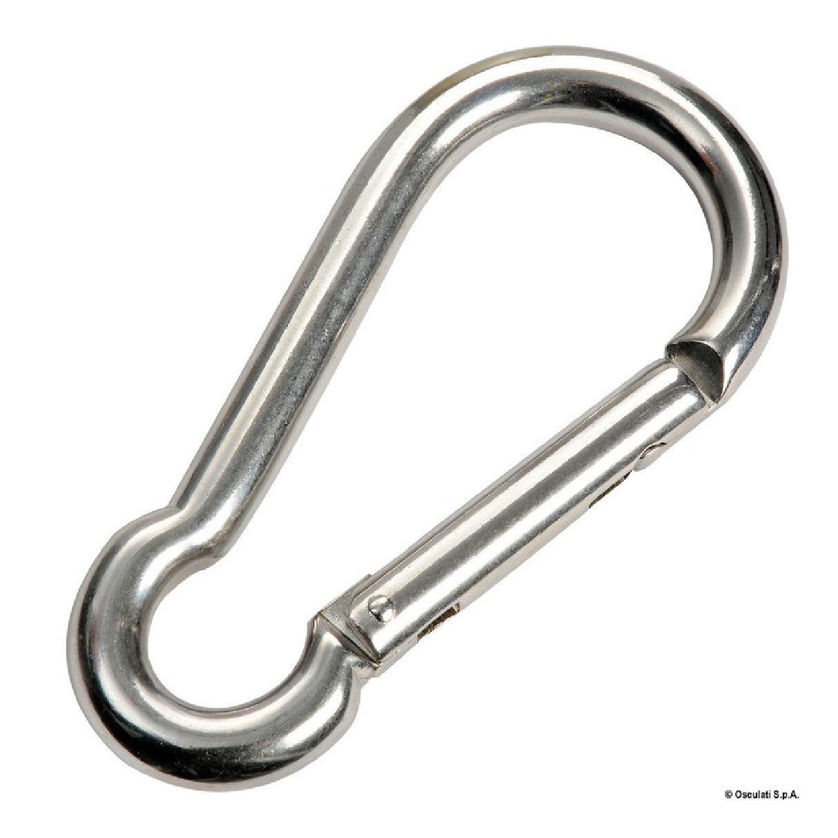 Mosquetón de acero inoxidable AISI 316 con cerradura y sin saliente Osculati 09.190.05
