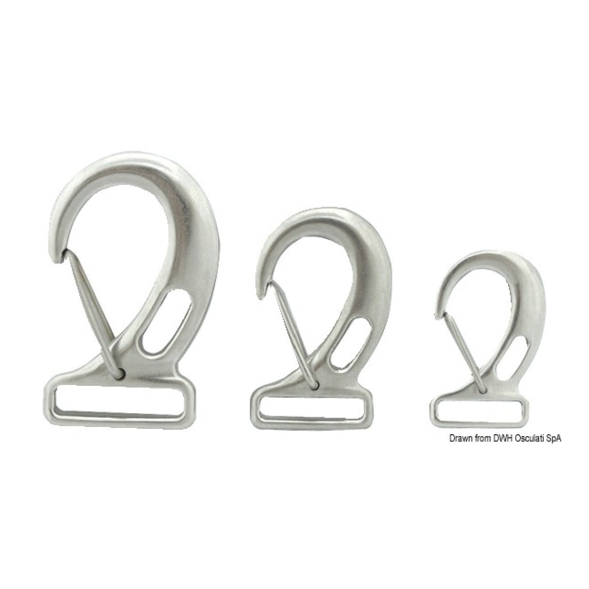 Osculati Moschettone in acciaio inox con occhio rettangolare per nastro 09.249.01