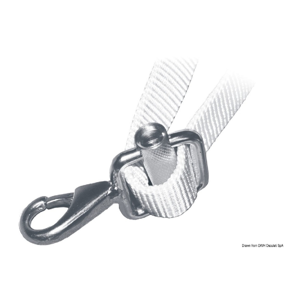 Osculati Karabinerhaken aus Edelstahl AISI 316 mit Schnalle 09.250.20 - 1 Packung mit 10 Stück 09.250.20