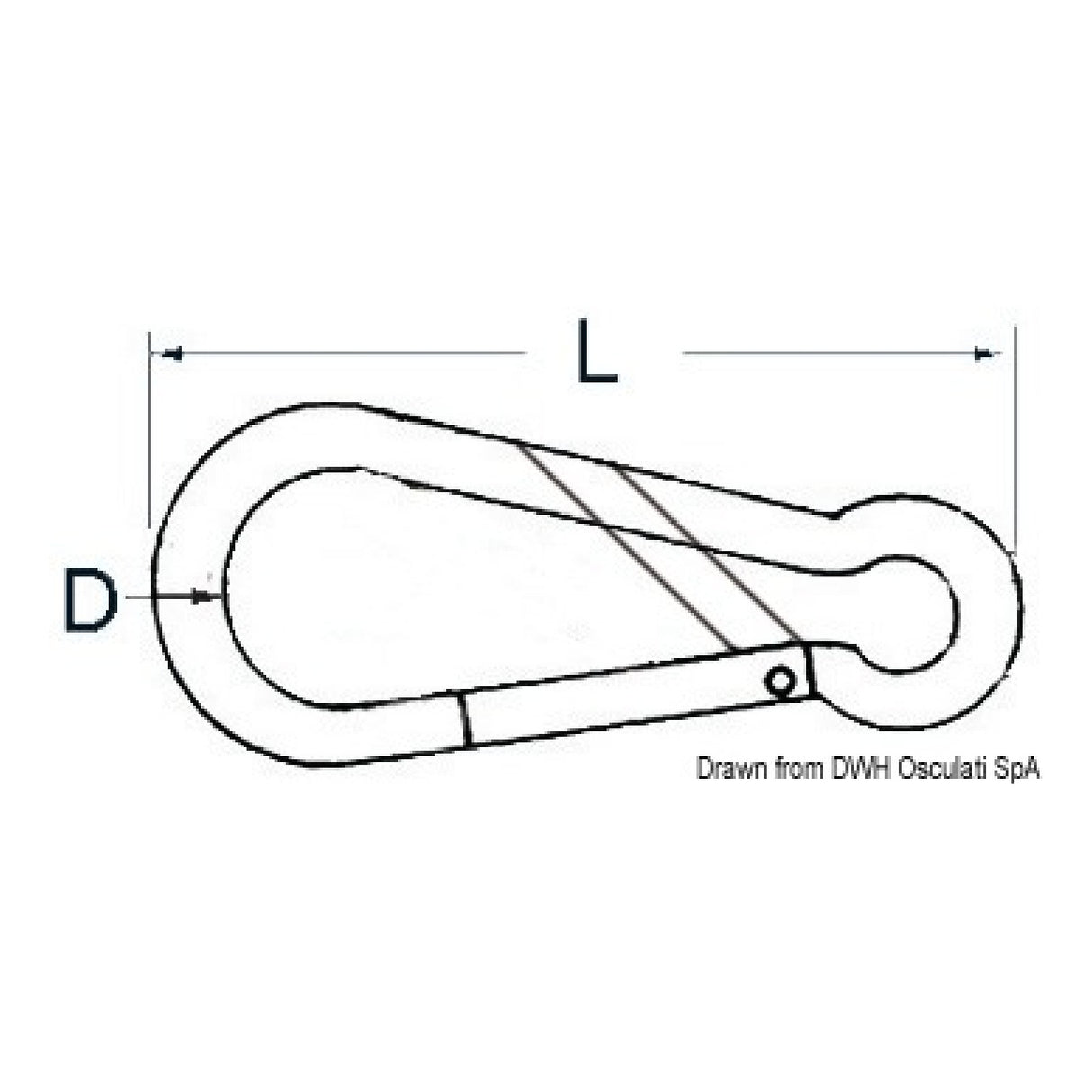 Osculati Moschettone in acciaio inox con apertura asimmetrica 09.590.08