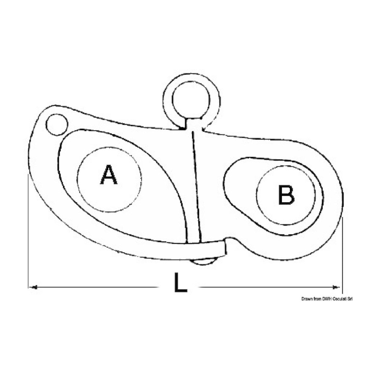 Osculati Edelstahl-Karabinerhaken für Spinnaker, Fallen und allgemeine Anwendungen 09.945.32