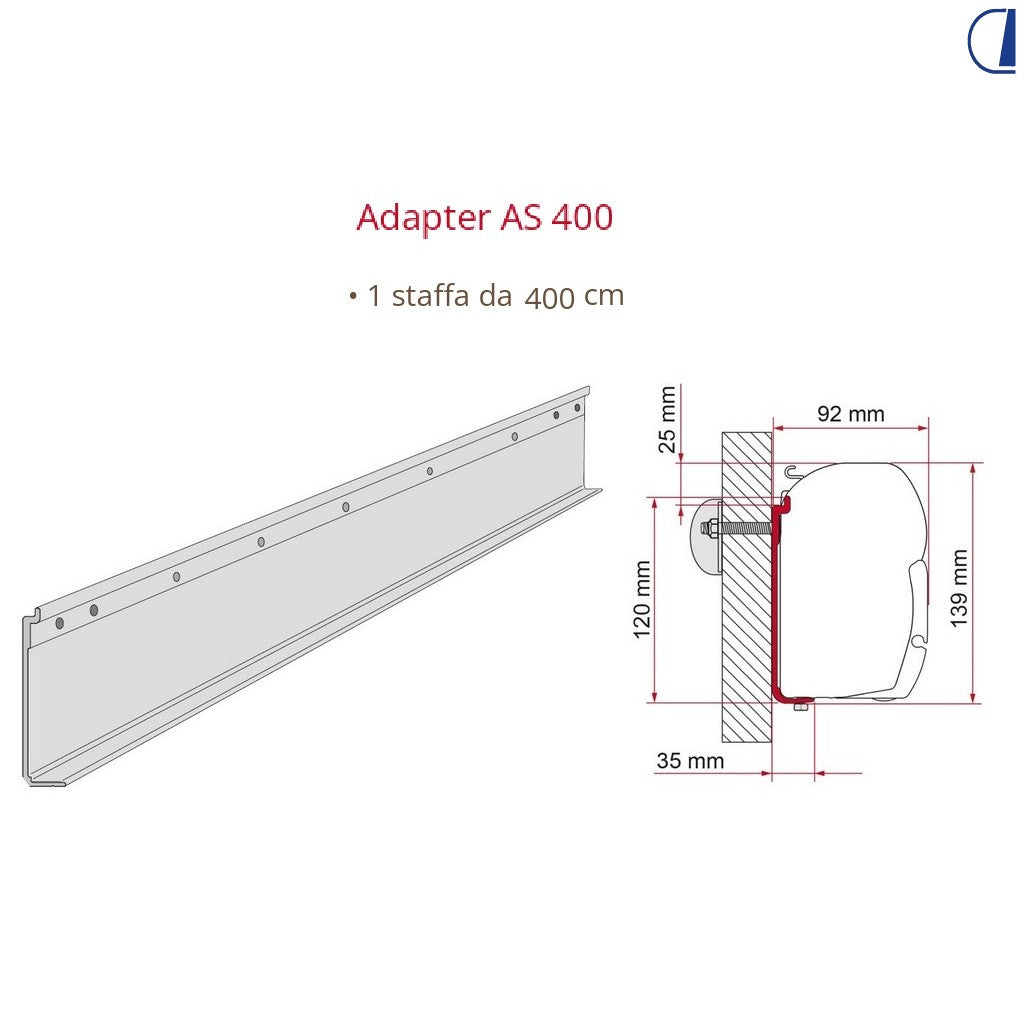 Fiamma Adapter AS 400 cm per tendalino F45