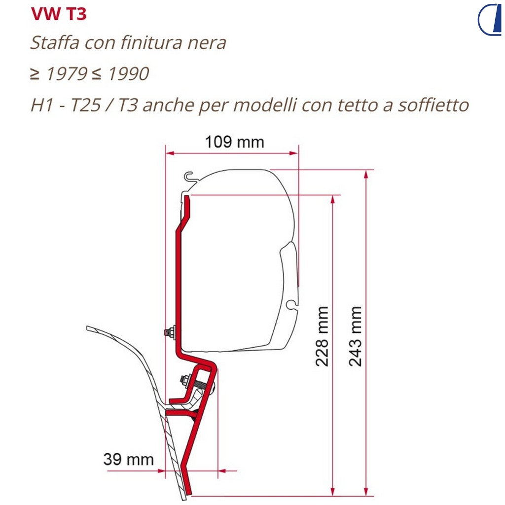 Fiamma Kit adattatore VW T3 per tendalino F45