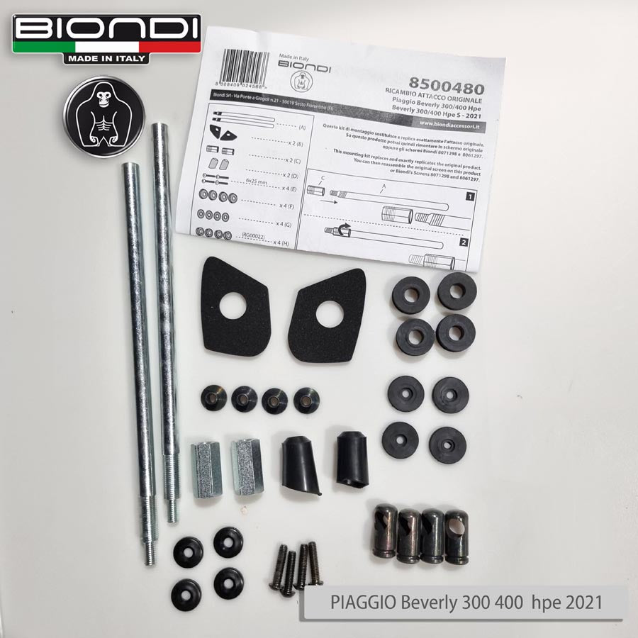 Biondi Parabrezza Linea Z + Kit Attacchi Piaggio Beverly 300 HPE 2021-2024