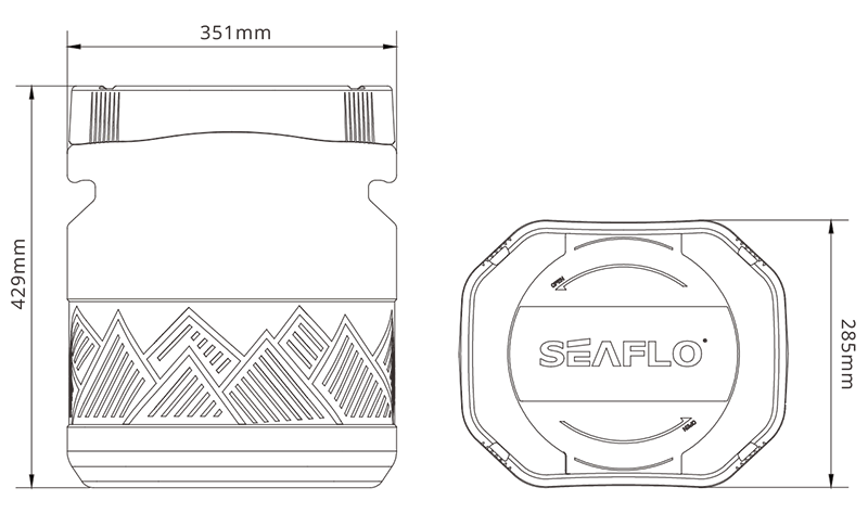 Seaflo WT-01 30-Liter-Marine-Tank – Weißes Polyethylen