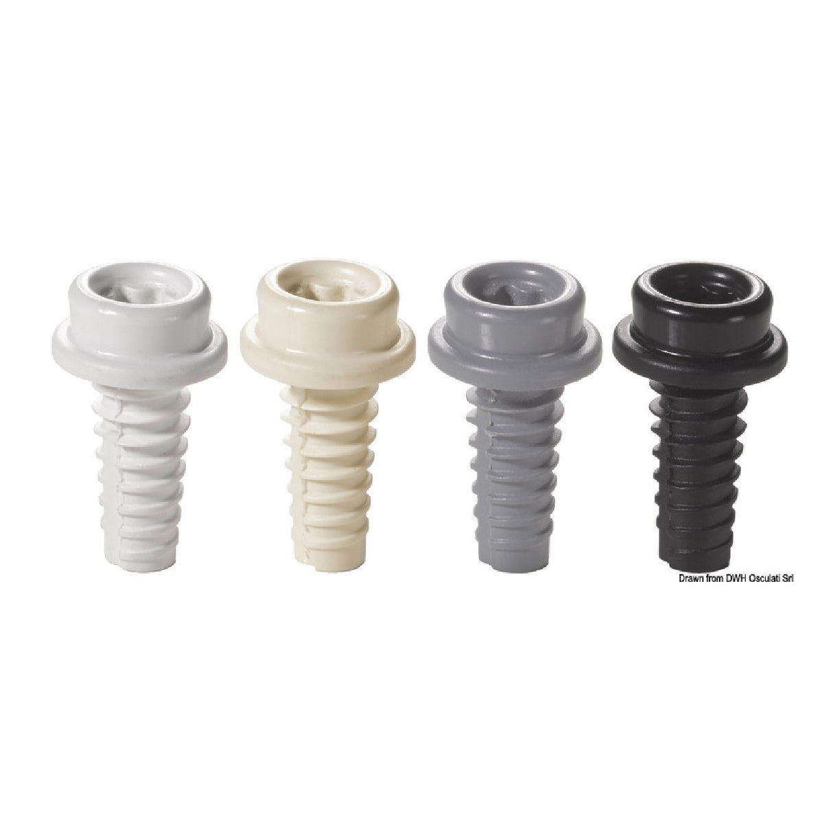 Caf Bottone universale in composito CAF-COMPO Grigio-Nero