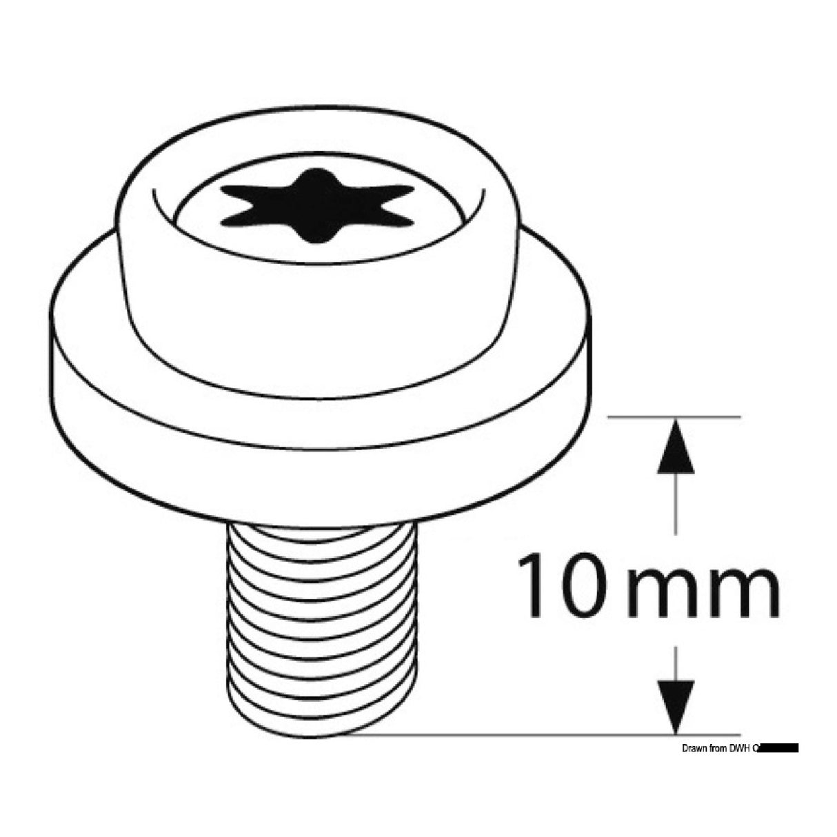 Caf Bottone universale in composito CAF-COMPO Grigio-Nero