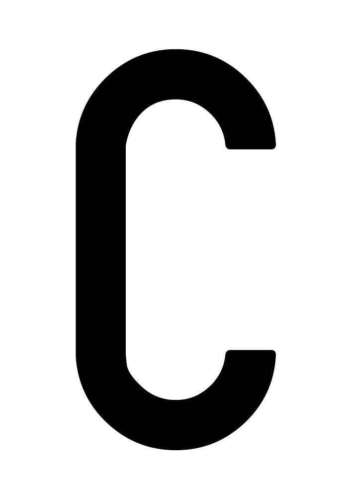 Cora-Umschlag mit 10 Klebebuchstaben „C“ für Wiederholungsplatte