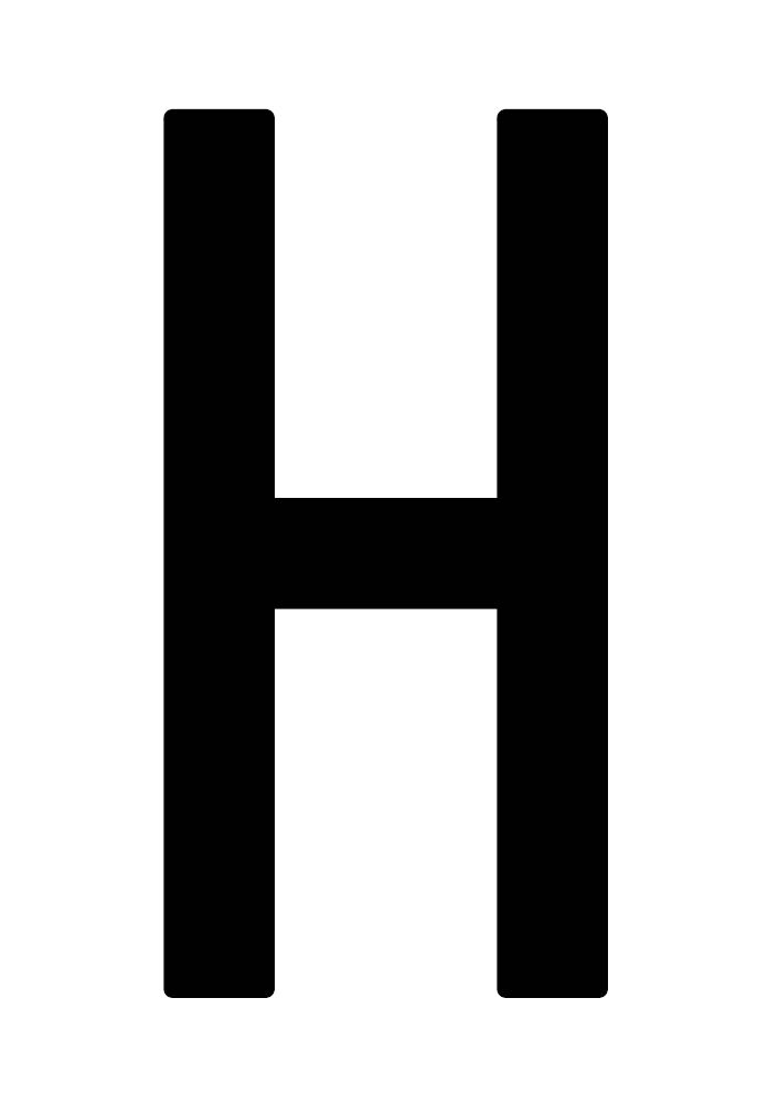 Cora Envelope 10 adhesive letters ''H'' for repeater plate