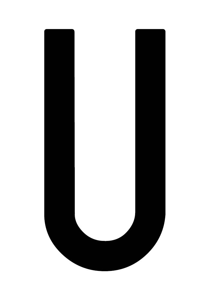 Cora Envelope 10 adhesive letters ''U'' for repeater plate